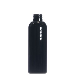 100ml Black PET Tall Boston Round Bottle, 20/410 Neck