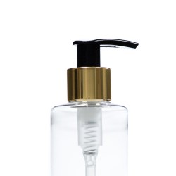 24/410 Black Lockup Lotion Pump with Gloss Gold Collar, Diptube 210mm FBOG PP