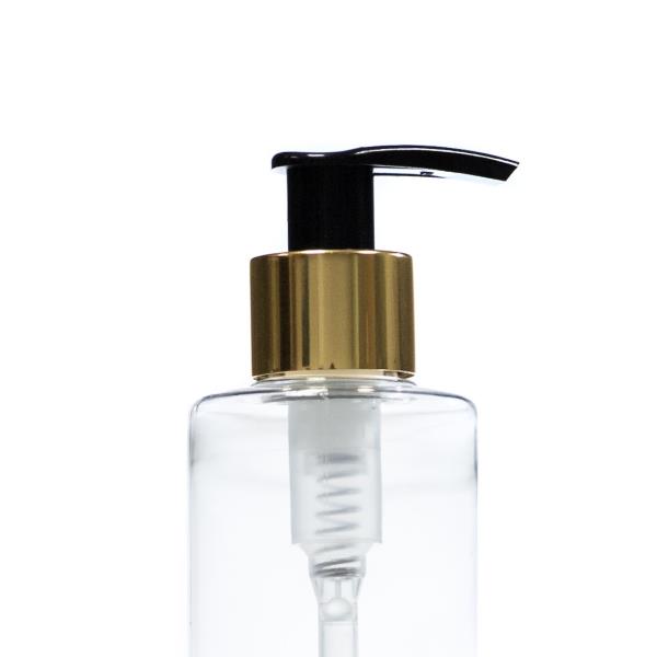 24/410 Black Lockup Lotion Pump with Gloss Gold Collar, Diptube 210mm FBOG 14g