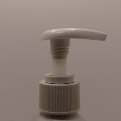 28/410 White Lotion Pump, Ribbed, Lock Down, 2ml Dose, PCR 30, 210mm Dip tube FBOG