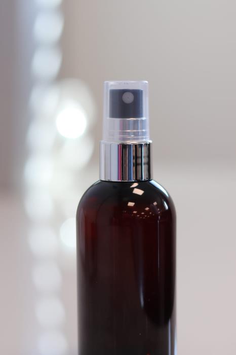 24/410 Smooth Black Finger Spray, Gloss Silver UV Collar, Clear Over Cap, 200mm FBOG