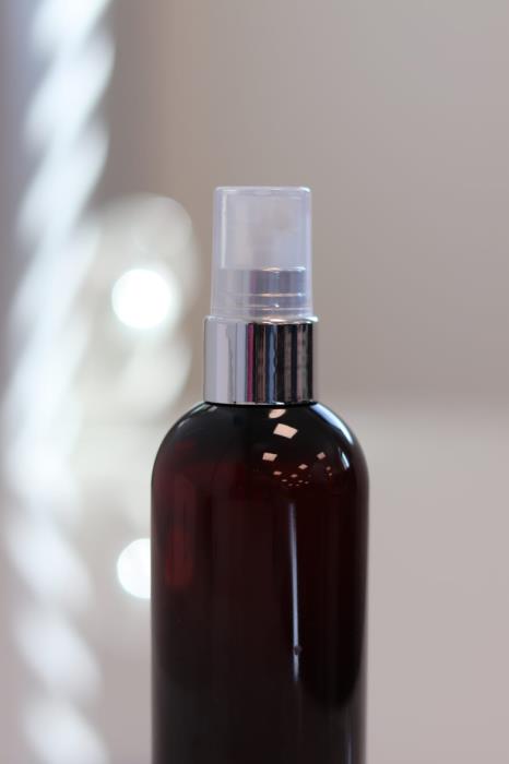 24/410 Smooth Natural Finger Spray, Gloss Silver UV Collar, Clear Over Cap, 200mm FBOG