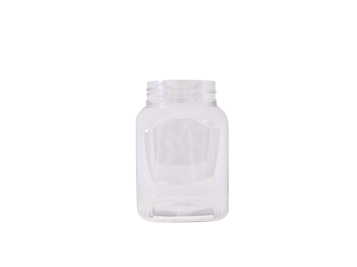 500ml Square Jar, Clear PET, 63/485 Neck