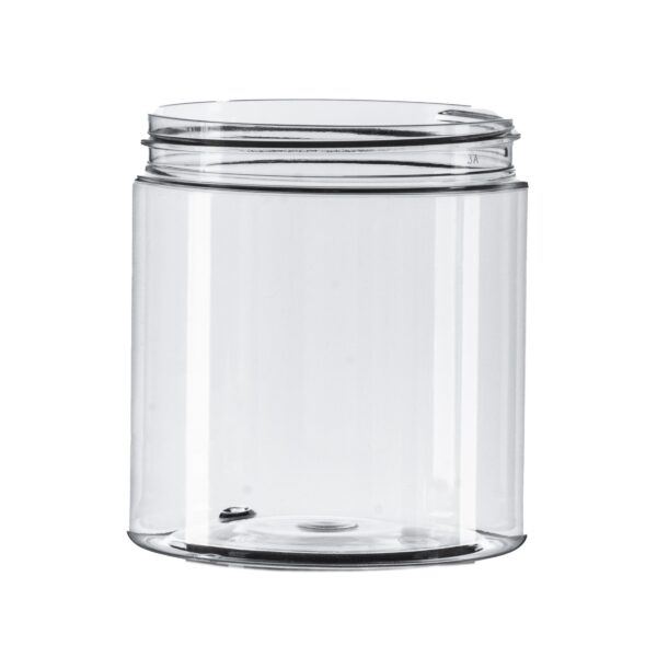 250ml Clear PET Straight Sided Jar, 70/400 Neck, 35% PCR