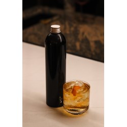 70cl/700-750ml Gloss Black Aluminium Bottle 28/410, 100% PCR