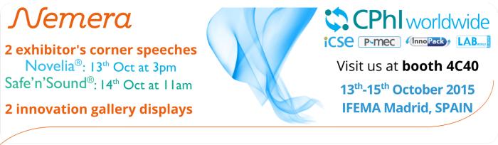 NEMERA will be SPEAKER and EXHIBITOR at CphI Worldwide