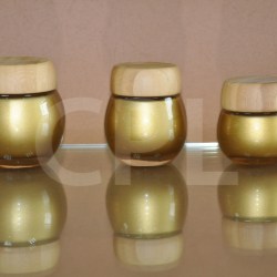 Glass jar with bamboo cap