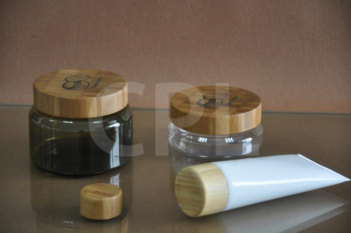 PET jar and tube with bamboo cap
