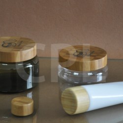 PET jar and tube with bamboo cap
