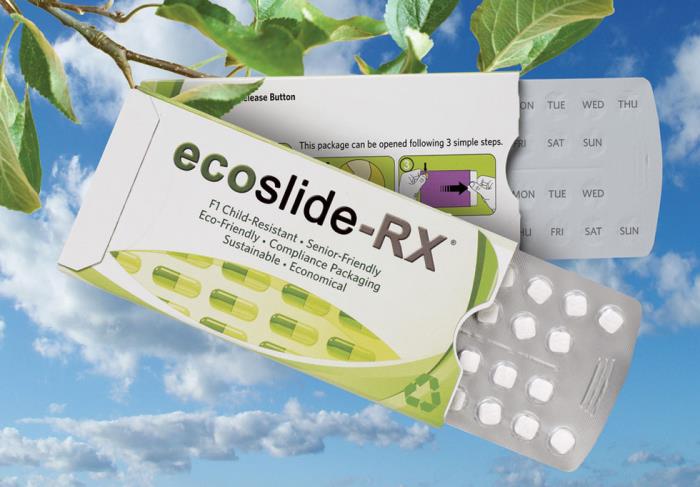 Ecoslide-RX, environmentally-sustainable pharmaceutical compliance package