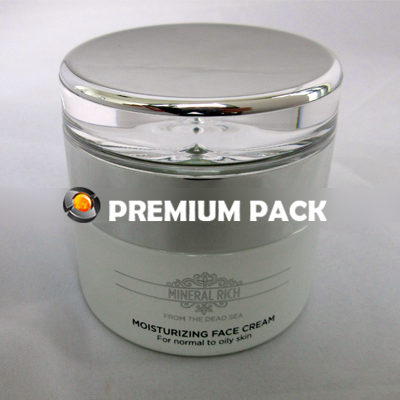 White glass jar with acrylic shiny silver cap