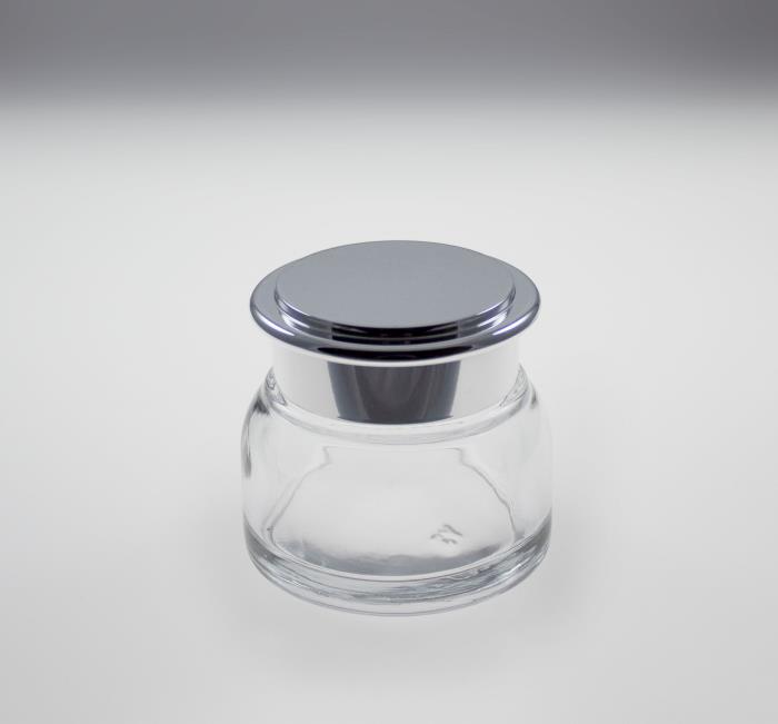 50 ml Elegant  glass jar, with metalized coating cap