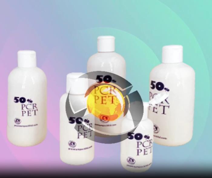 PCR PET 50% to 100%: Round Shoulder and Straight Shoulder Bottles