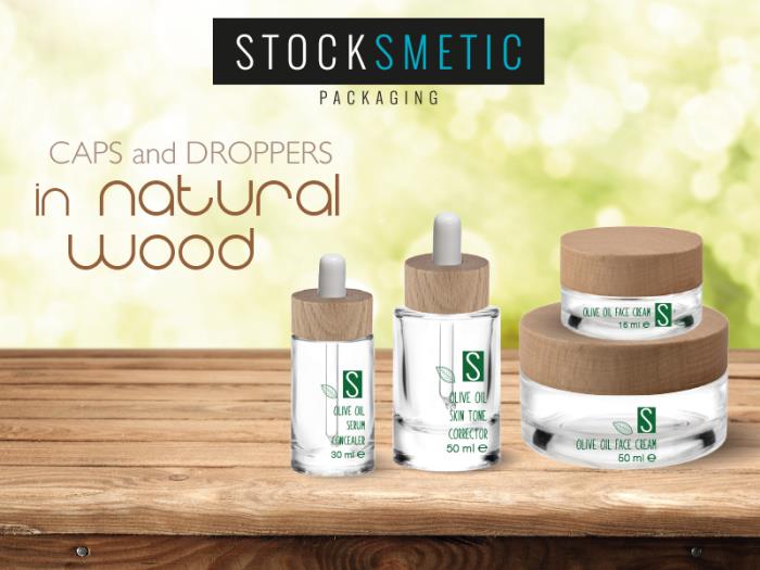 Caps and droppers in new natural wood