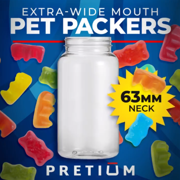 New Extra Wide Mouth 625cc Plastic PET Packer