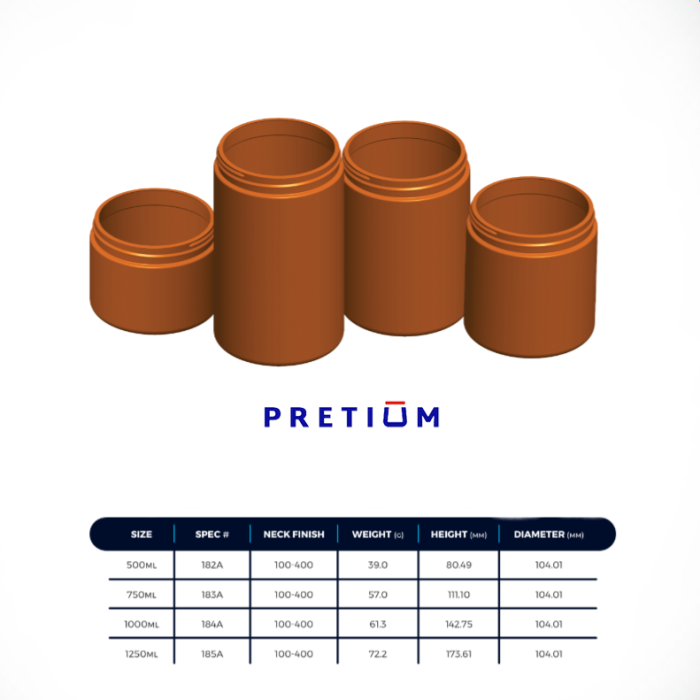 HDPE Cylindrical Euro Jars