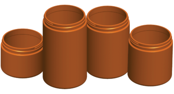 1250ml HDPE Cylindrical Euro Jar