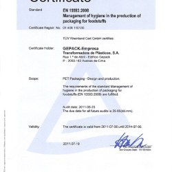 Gepack obtains EN15593:2008 standard