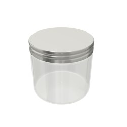 Simplicity Jar Plastic Clear Metal Overcap