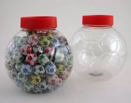 Neville and Mores new soccer ball shaped PET jar
