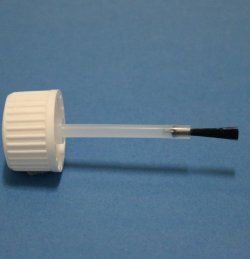 DIN 18mm White Ribbed Cap with Brush Assembly