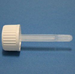 DIN 18mm White Ribbed Cap with Spatula Assembly