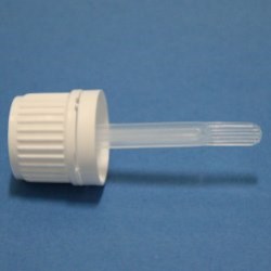 18mm DIN White Ribbed Tamper Evident Spatula Cap