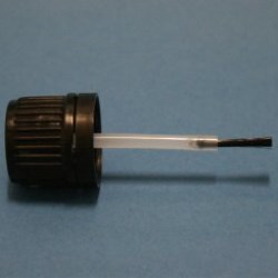 18mm DIN Black Ribbed Tamper Evident Brush Cap