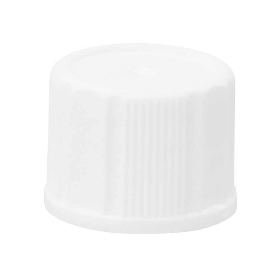 GL14mm White Ribbed PP Unlined Cap