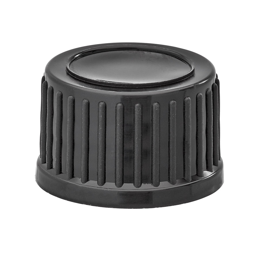 DIN 18mm Black Ribbed Cap with EPE Liner