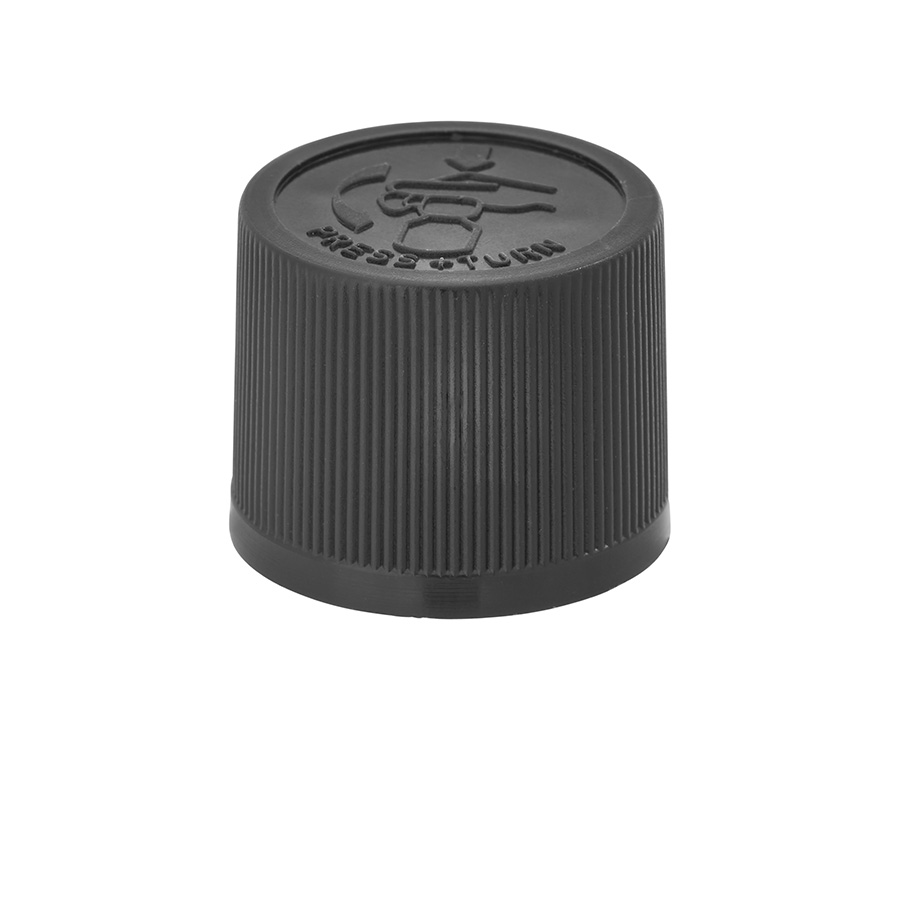 DIN/18mm Black CR Cap with Vertical Dropper 0.5mm