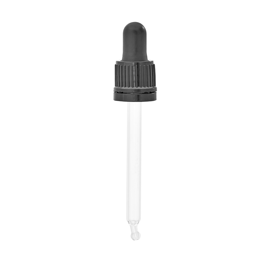 DIN/18mm Black Tamper Evident Pipette to fit 50ml Dropper Bottle