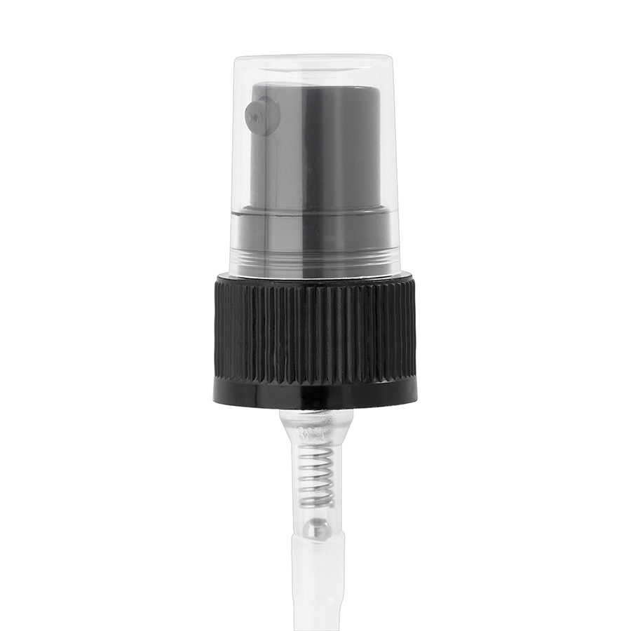 18mm/400 Black Ribbed Treatment Pump with Natural Overcap and 0.165ml Output