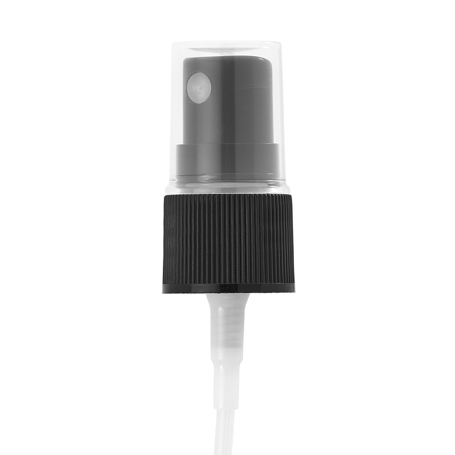 18mm/410 Black Ribbed Spray Pump 0.14ml Output