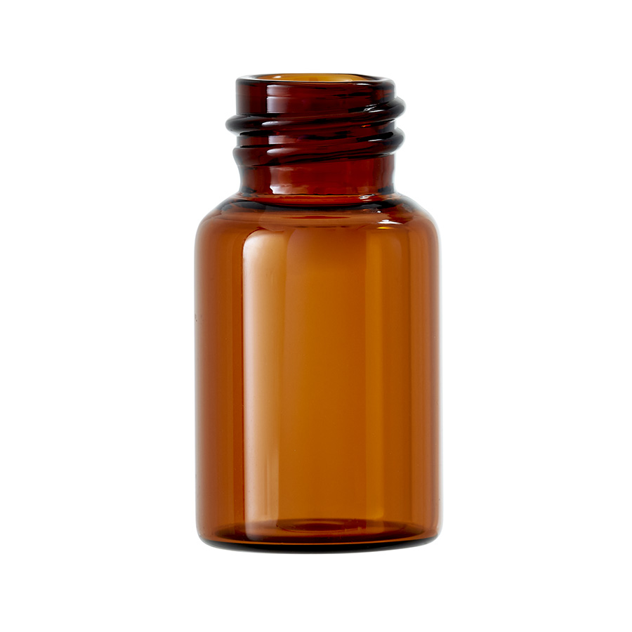 10ml Dark Amber Glass Type 1 Tubular Vial with 18mm Screw Neck