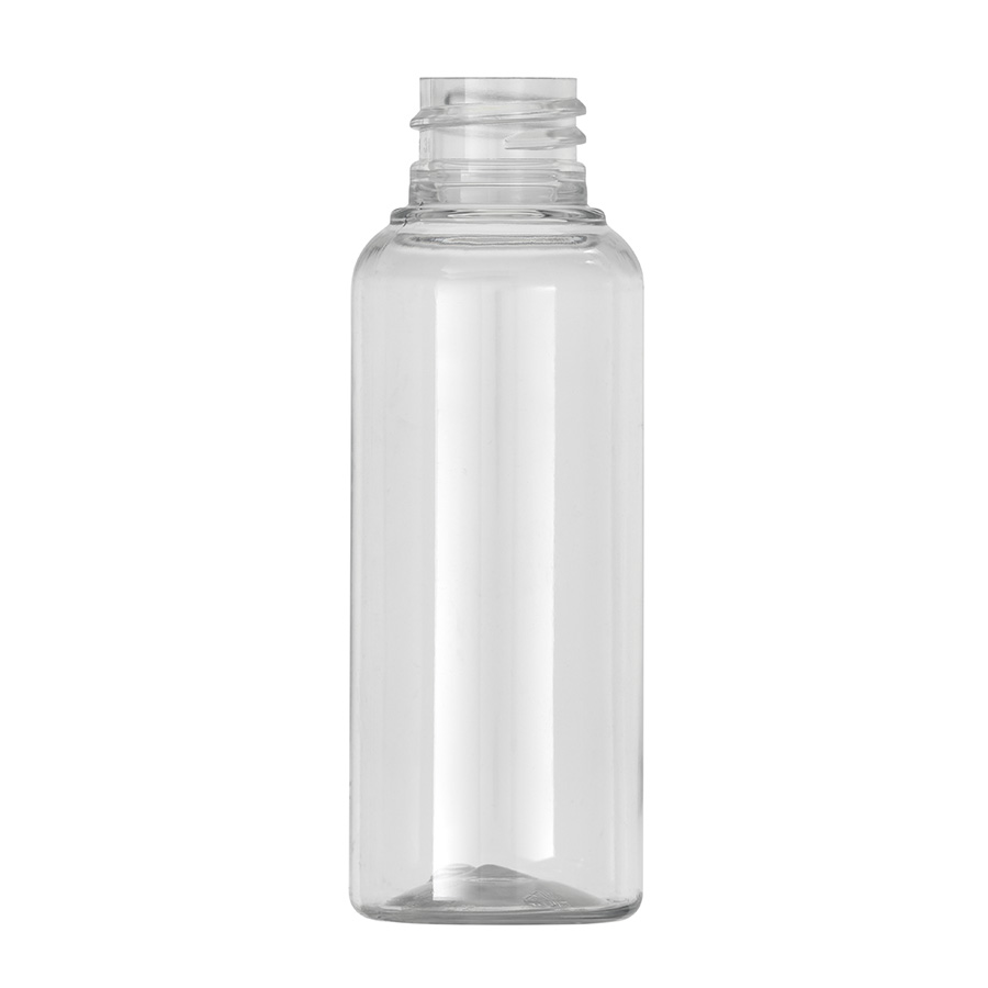 50ml Clear PET Tall Boston Round Bottle with 20mm/410 Screw Neck