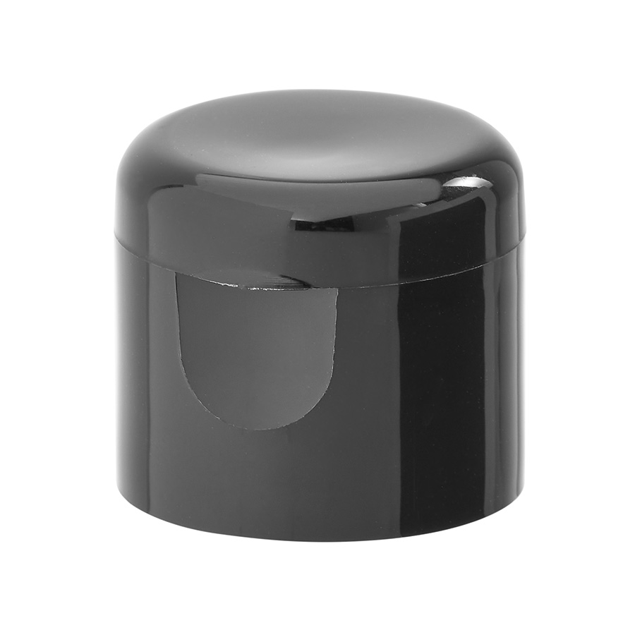 20mm 410 Black Smooth Flip Top Cap with Crab Claw Seal