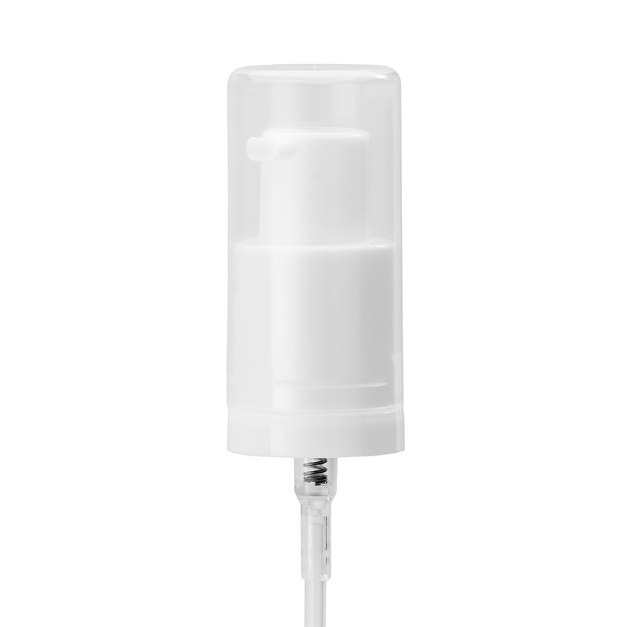 24mm/410 White Smooth Mini Foamer with Clear PP Overcap, 0.25ml Output