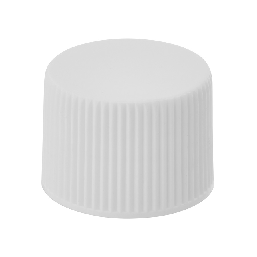 24mm/410 White Ribbed PP Cap with EPE Liner