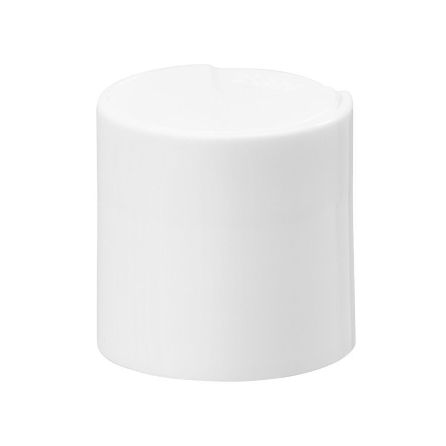 24mm/410 White Smooth Disc Top Cap with Crab Claw Seal