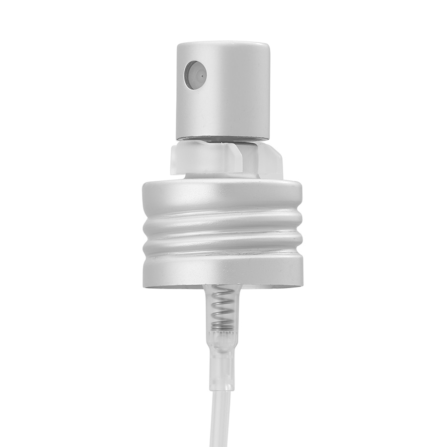 24mm/410 Matt Silver Threaded Spray Pump, Natural Safety Clip and 0.13ml Output
