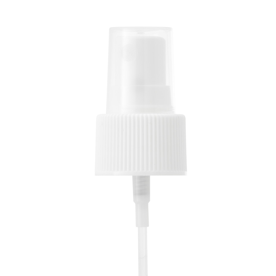 24mm/410 White Ribbed Spray Pump 0.13ml Output