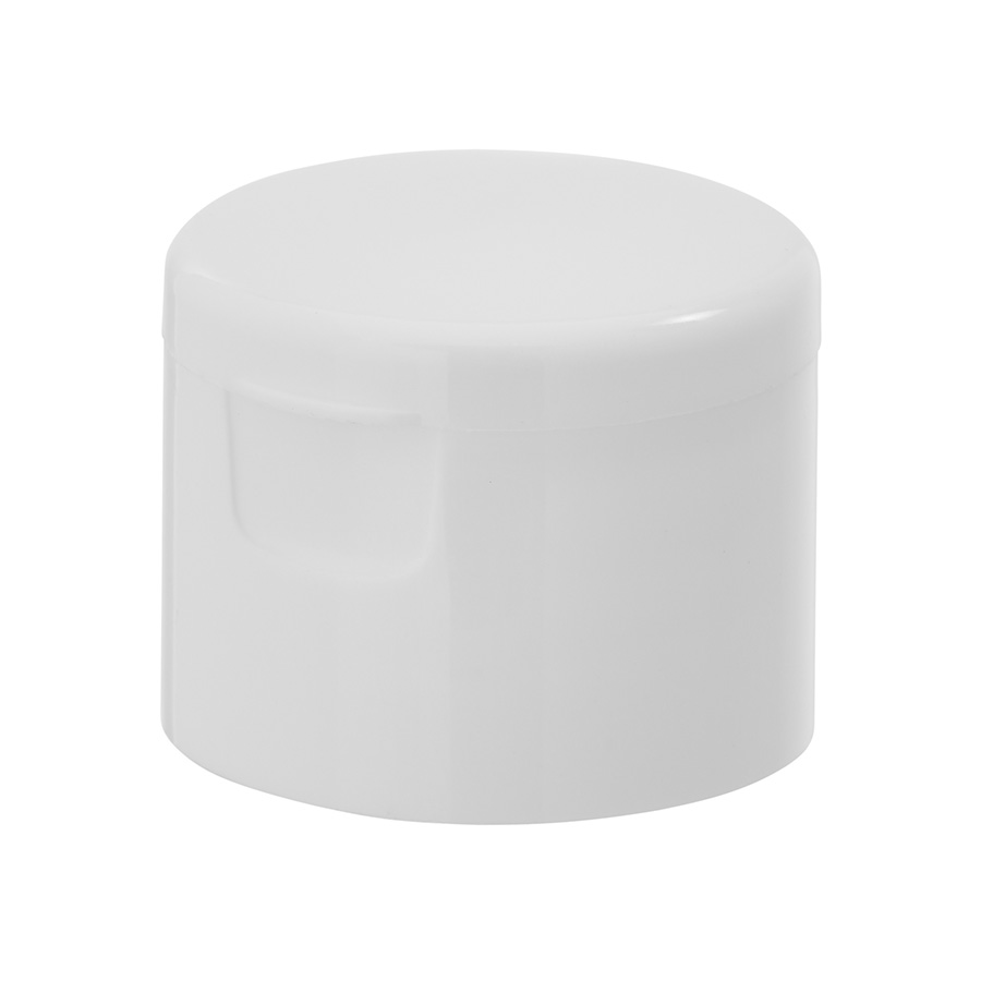 28mm/410 White Smooth PP Flip-Top Cap with 3mm Orifice and Bore Seal