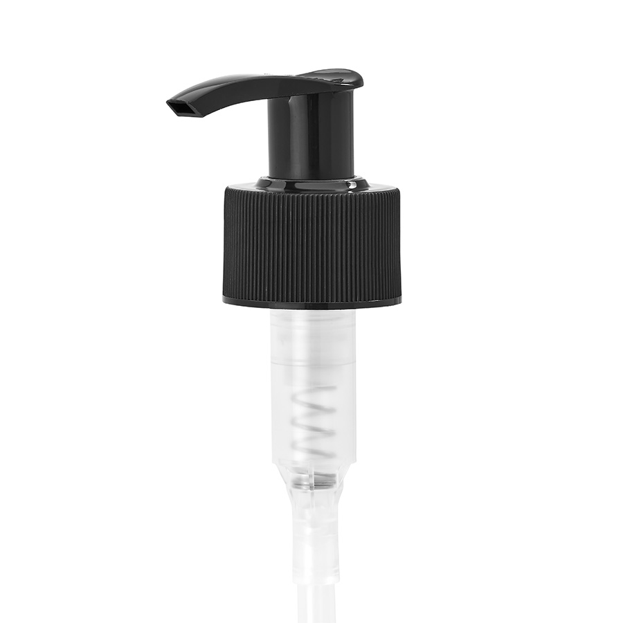 28mm/410 Black Ribbed Lock Up Lotion Pump, 1.5ml Output