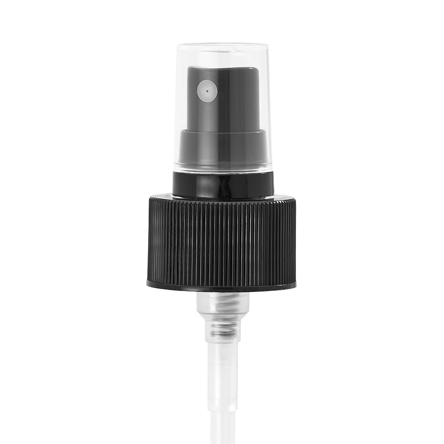 28mm/410 Black Ribbed Spray Pump 0.3ml Output