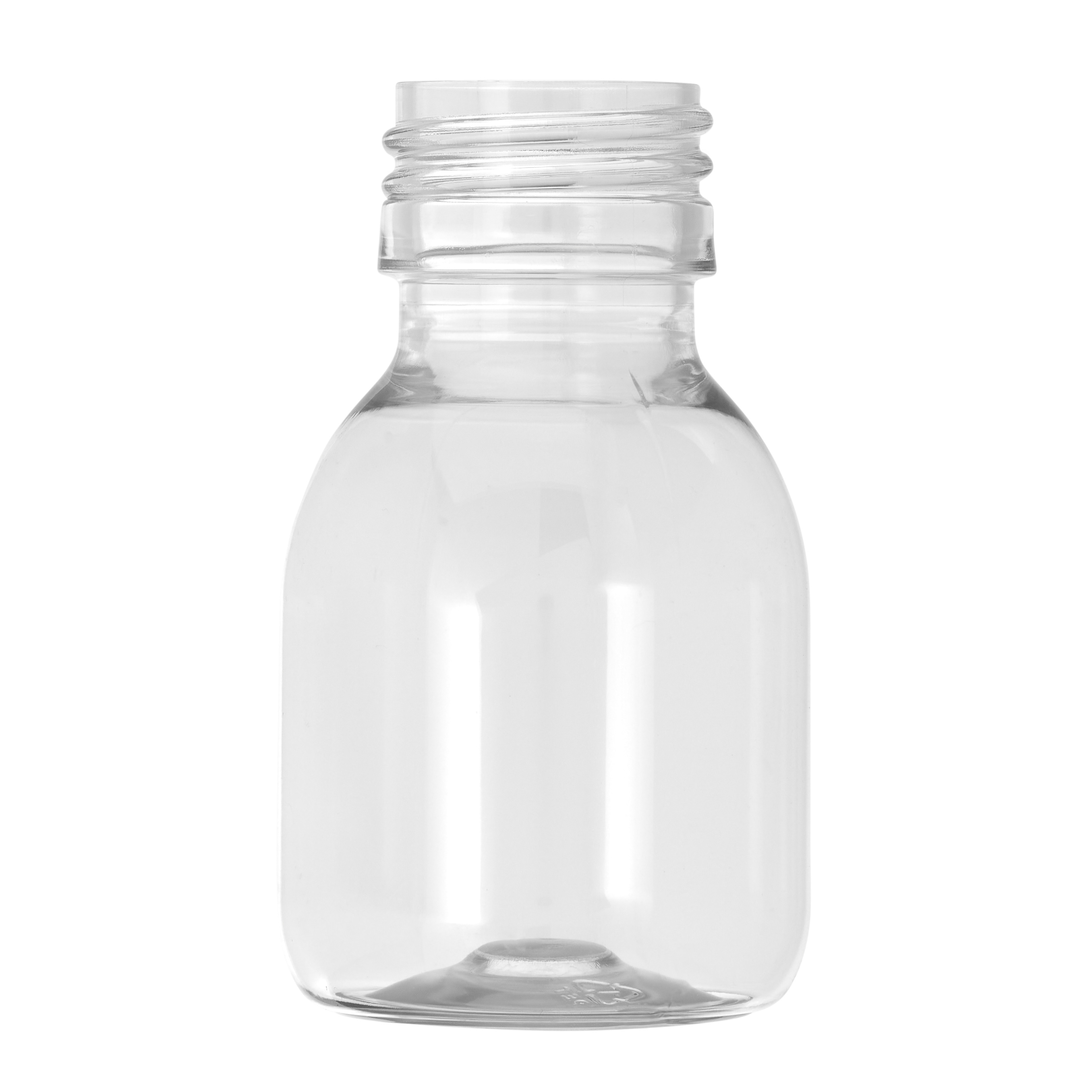 60ml Clear PET Alpha Squat Bottle 28mm Neck