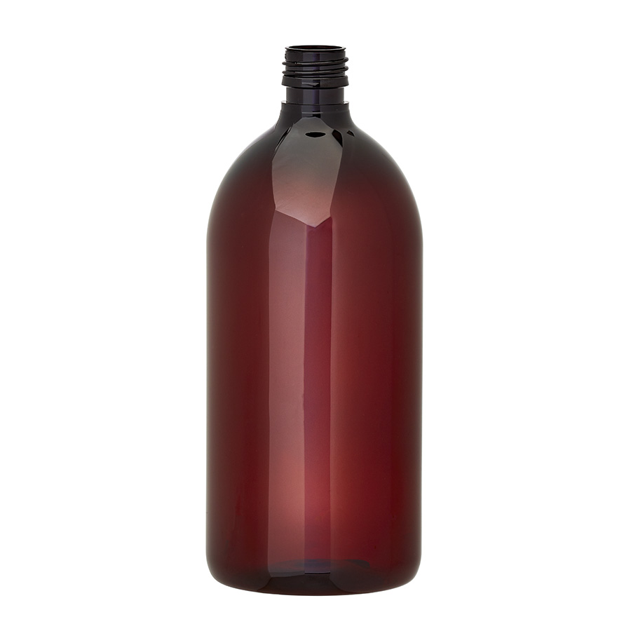 1000ml Amber PET Alpha Bottle 28mm Neck