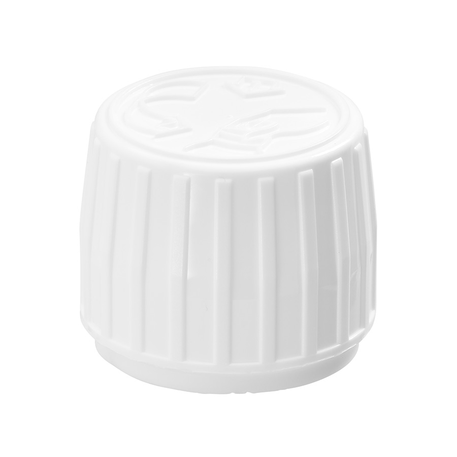 28mm White Ribbed Child Resistant and Tamper Evident Cap with EPE Liner