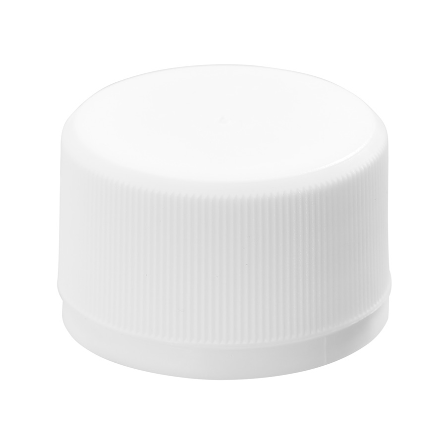 28mm White Ribbed Tamper Evident Cap with Bore Seal