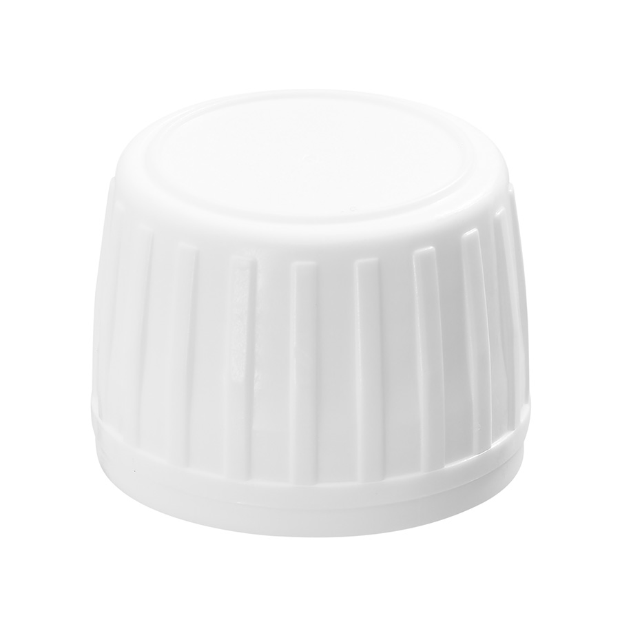 28mm White Ribbed Tamper Evident Cap with EPE Liner